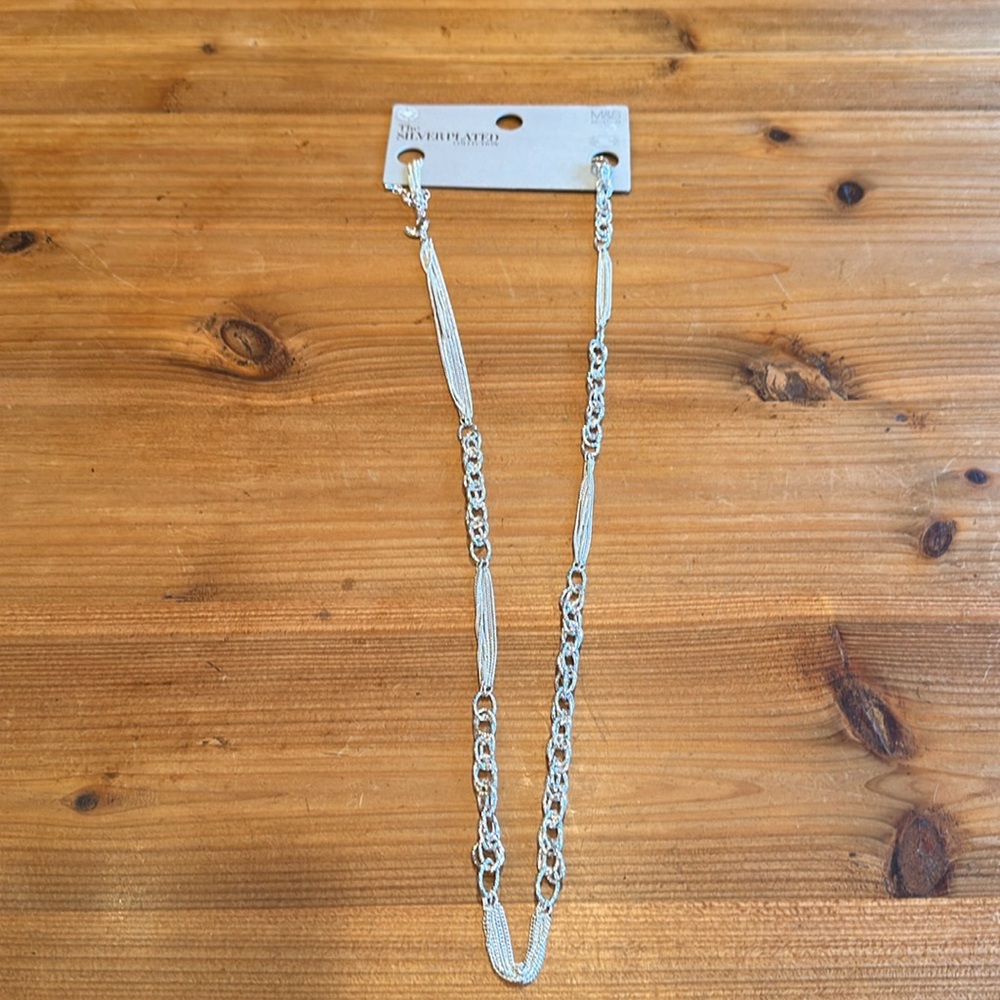Marks & Spencer Long Silver Plated Necklace NWT - Picture 2 of 7